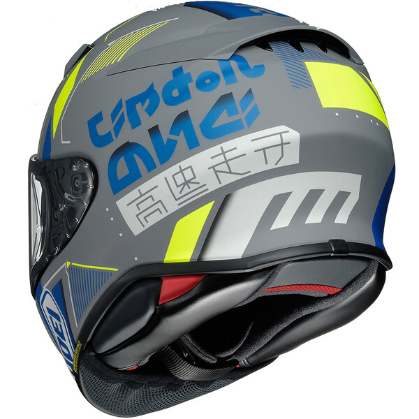Shoei - Casque NXR2 Accolade TC-10 / Gris / Bleu / Jaune / Mat