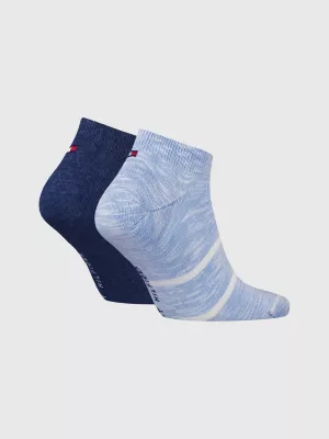 Pacote com 2 pares de meias esportivas listradas mescladas