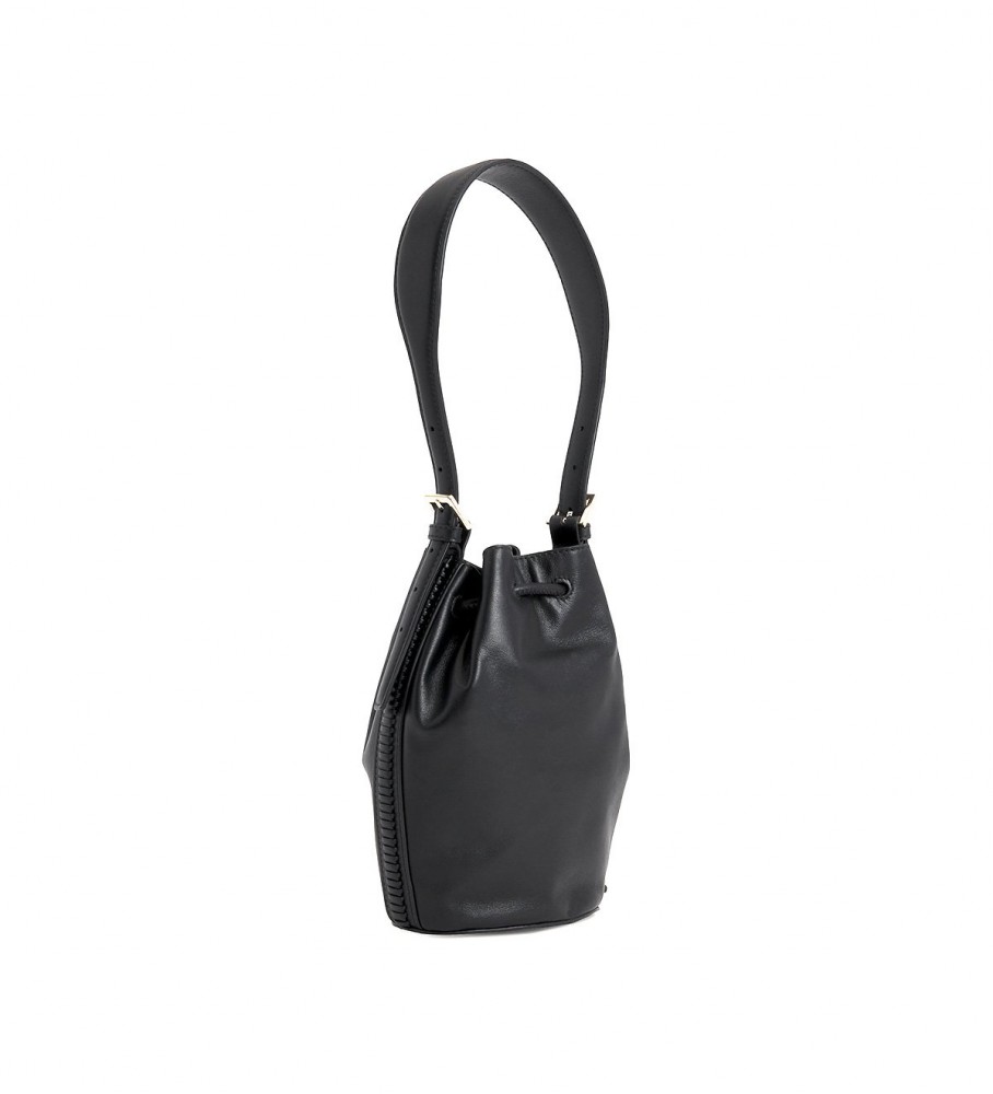 Bolsa tipo saco de couro preta Tommy Hilfiger