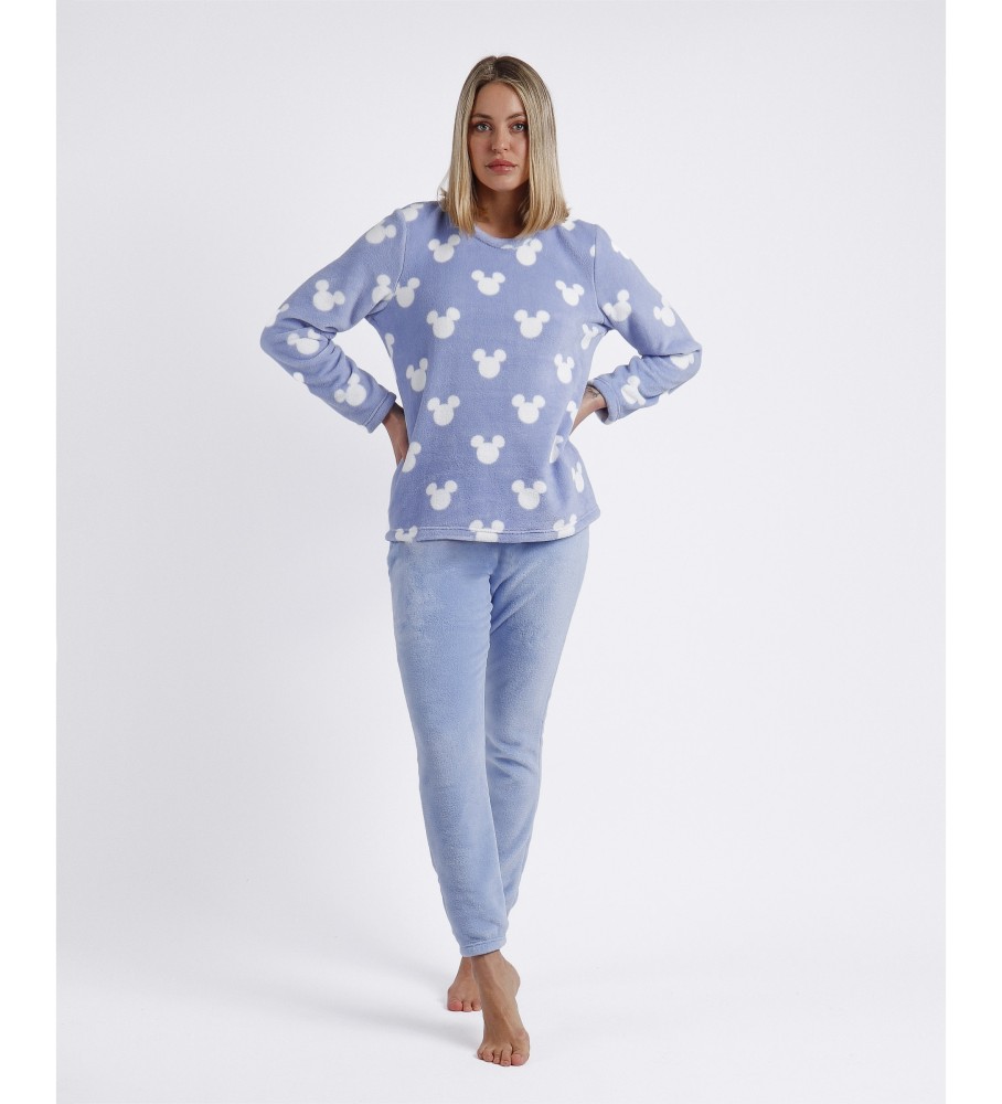 Pijama Disney Mickey Pequeno Sonhador de Manga Comprida e Quentinho Azul