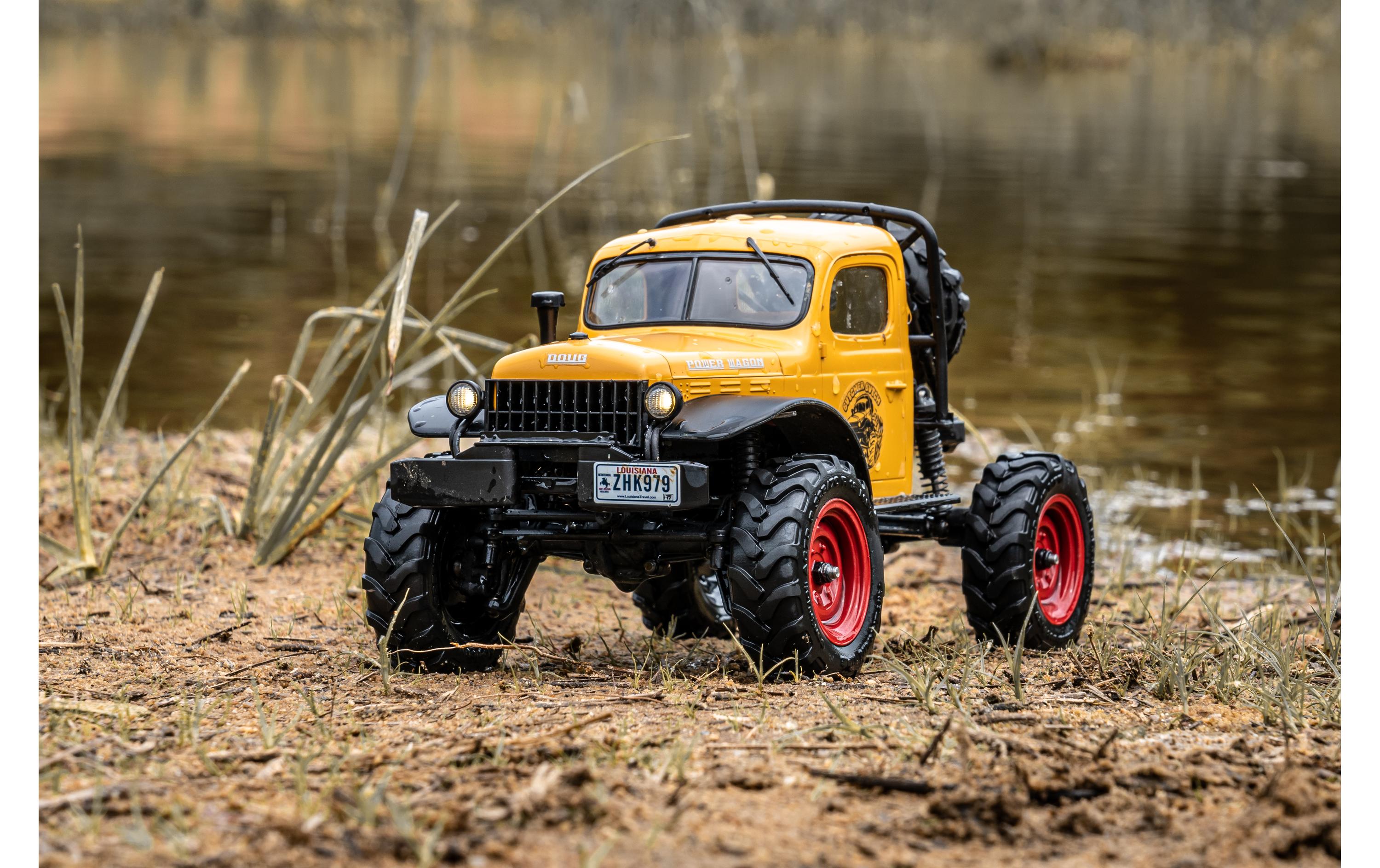 Scale Crawler FCX24 Power Wagon Mud-Racer, Gelb 1:24, RTR<br>Rock Crawler im Miniformat mit 2-Gang Getriebe