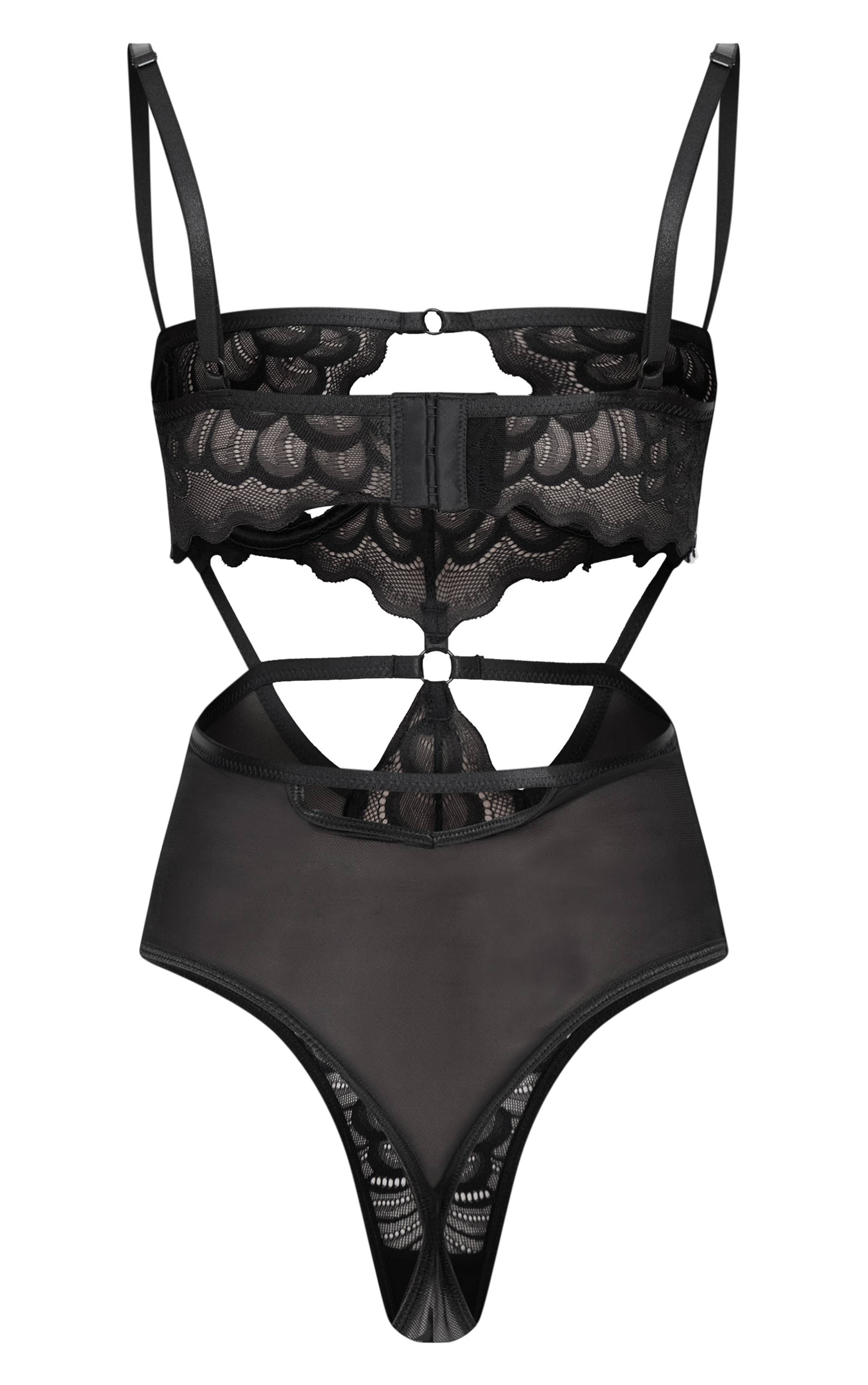 Noir Body En Dentelle Avec Armatures Et Découpes