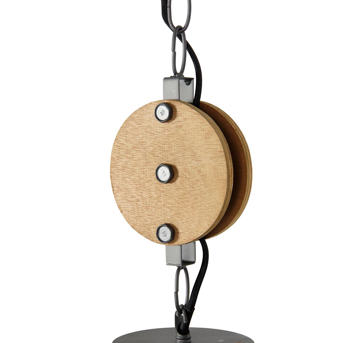 Smart hanglamp donkergrijs met hout 34 cm incl. Wifi G95 - Arthur