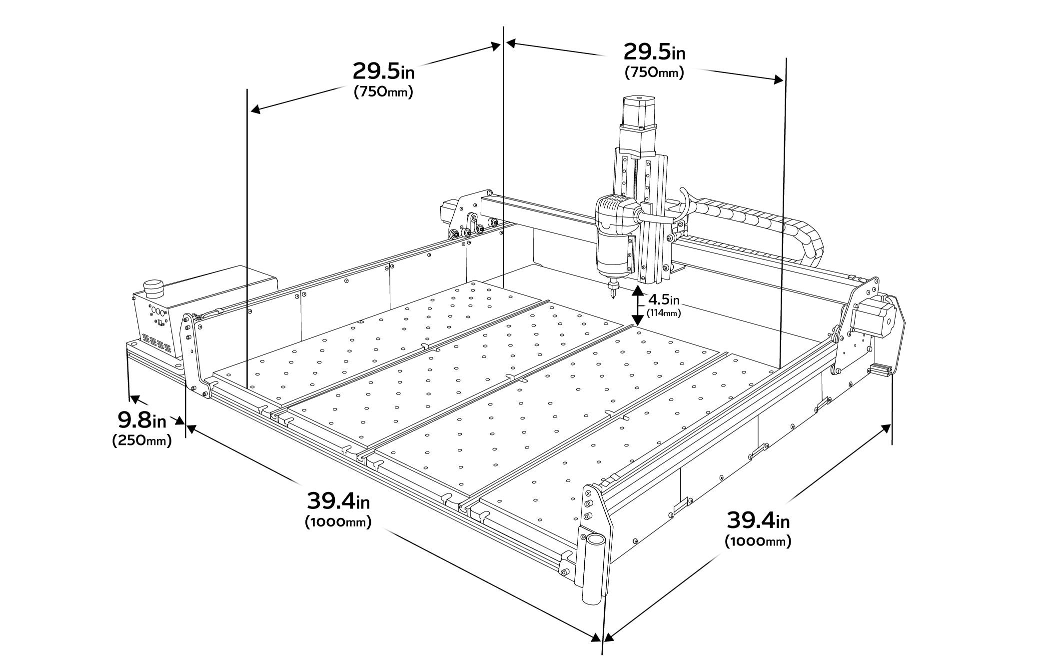 Fräsmaschine X-Carve V2 1000 mm Bausatz<br>CNC-Fräsmaschine mit grossem Arbeitsbereich, ohne Fräsmotor