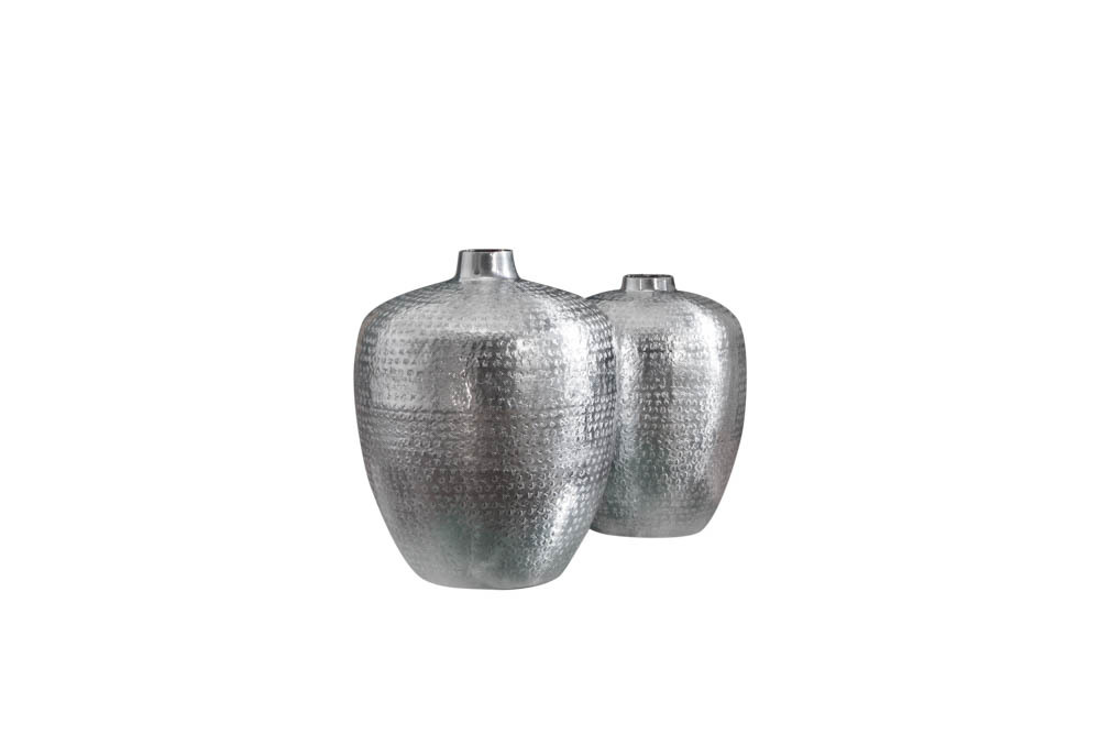Elegantes Vasen 2er Set ORIENTAL 33cm silber in Handarbeit verziert