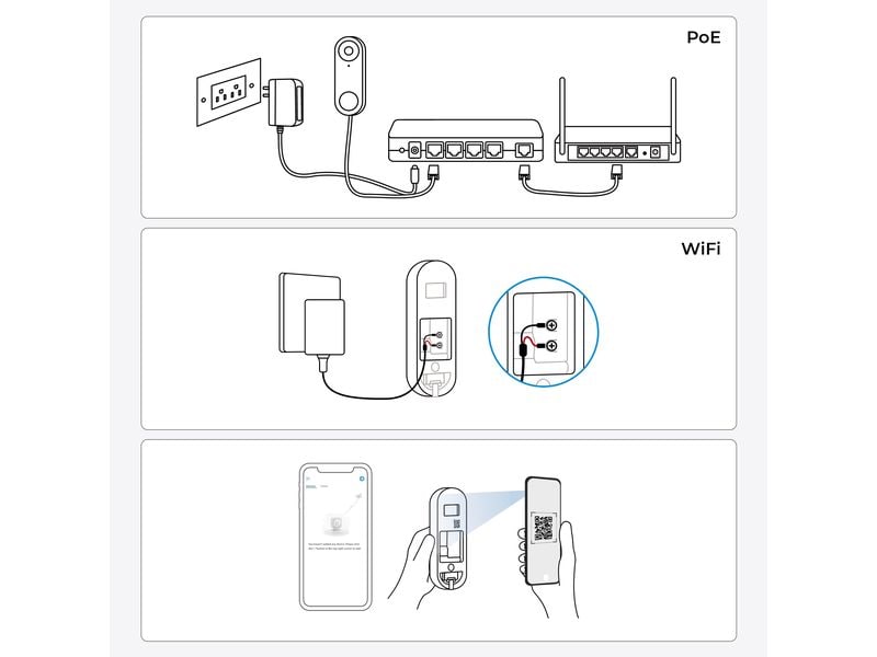 Reolink IP Türstation D340W 2K Smarte 2K  WiFi kabelgebundene Video-Türklingel mit Chime