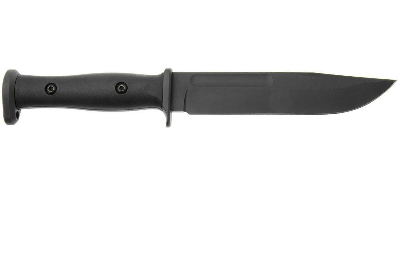 KA-BAR Slabby 1310, Black 1095 Cro-Van Clip Point, Black GFN vaststaand mes