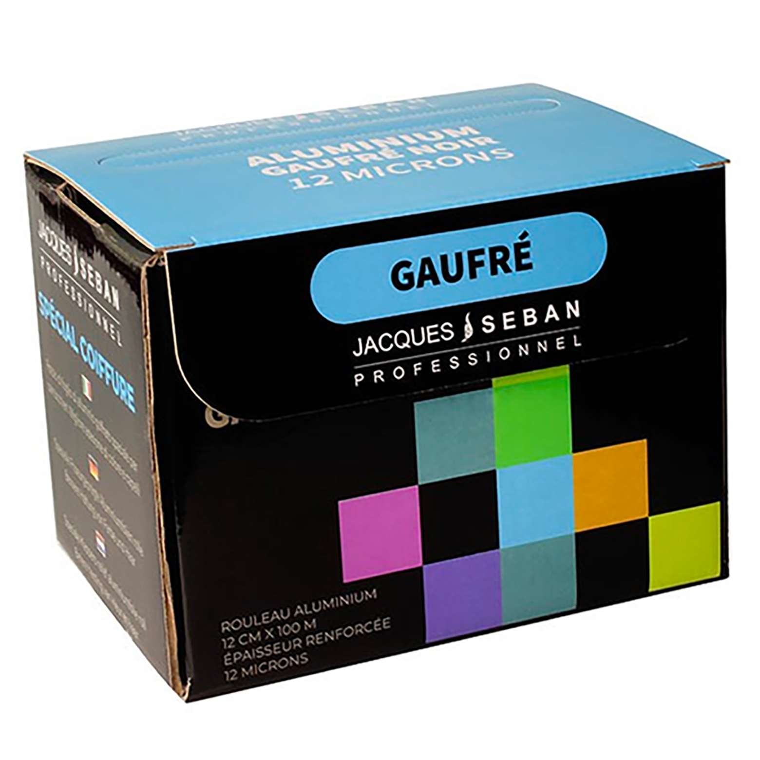Aluminium Mches Gaufr Noir 12cm x 100m