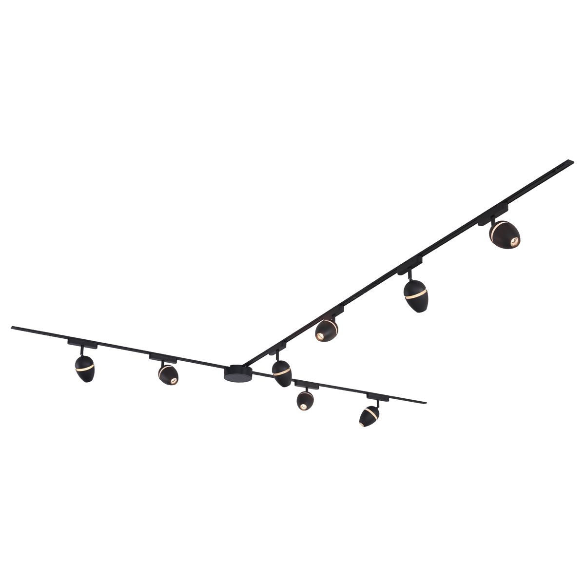 Modern railsysteem met 8 spots zwart 1-fase - Magnetic Eggy