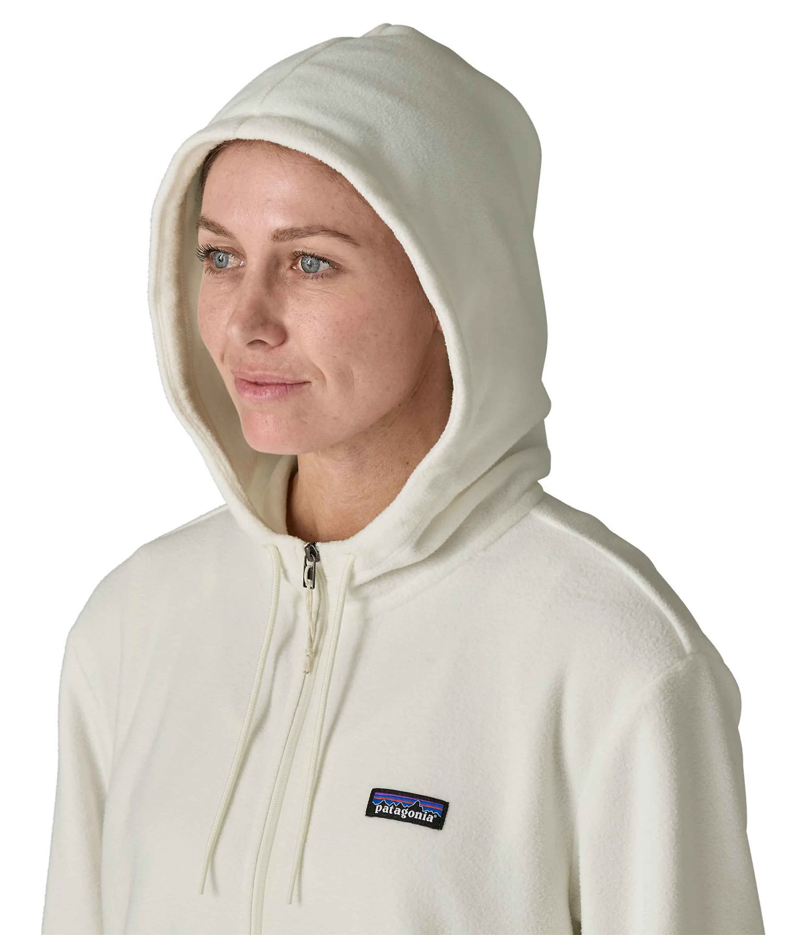 Micro D Fleece Hoody Dame Birch White