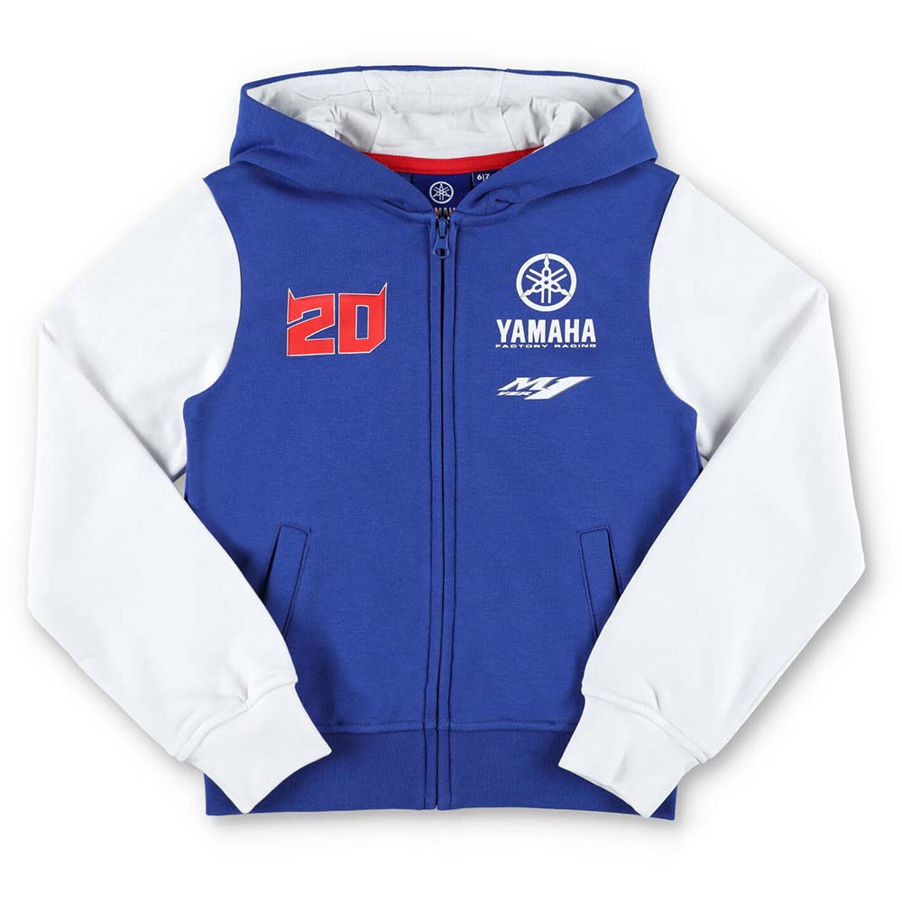 Fabio Quartararo - Sweat zippé à capuche enfant Dual FQ20 Yamaha Bleu / Blanc / Rouge