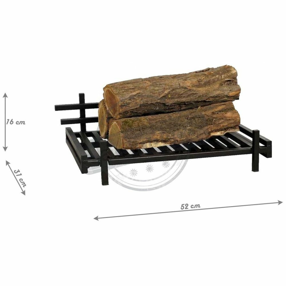 Grille de foyer en acier 52x31x16 cm