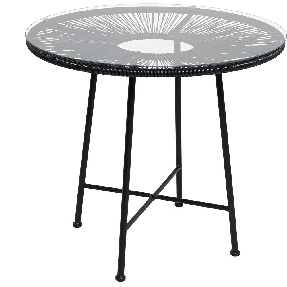 Table de jardin URBAN 2/4 personnes noir Ø85xH76cm