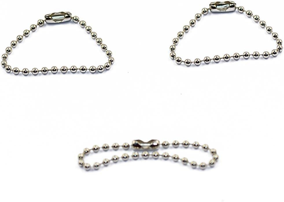 (50er Set) 14.5cm Edelstahl Kette DIY Mercerie Zubehör Bastel Kugelkette für Schlüsselanhänger - Silber