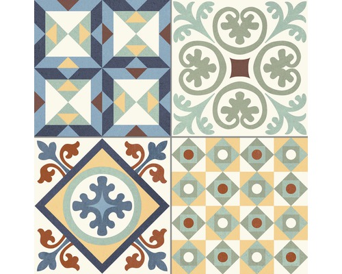 Porseleinen steengoed wand- en vloertegel Heritage mix in 19 verschillende designs 33,15 x 33,15 cm