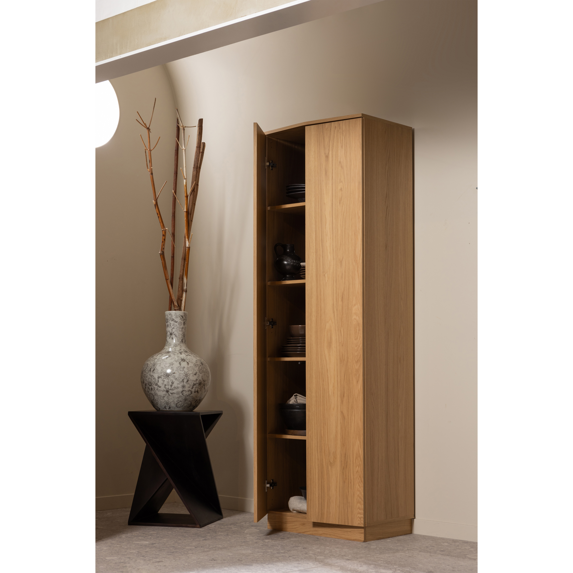 Hoge Kast Zuma - Eiken - Transparant Zuma Hoge Kast 67 cm - Eiken - Transparant