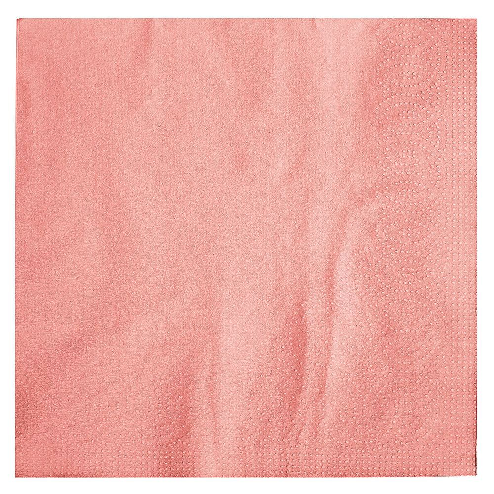 Serviette en papier uni corail x100