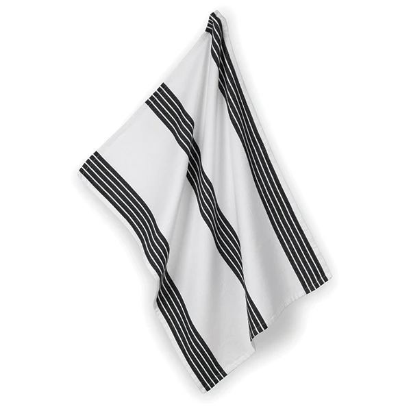 Torchon Gianna blanc rayé noir 70 x 50 cm Kela