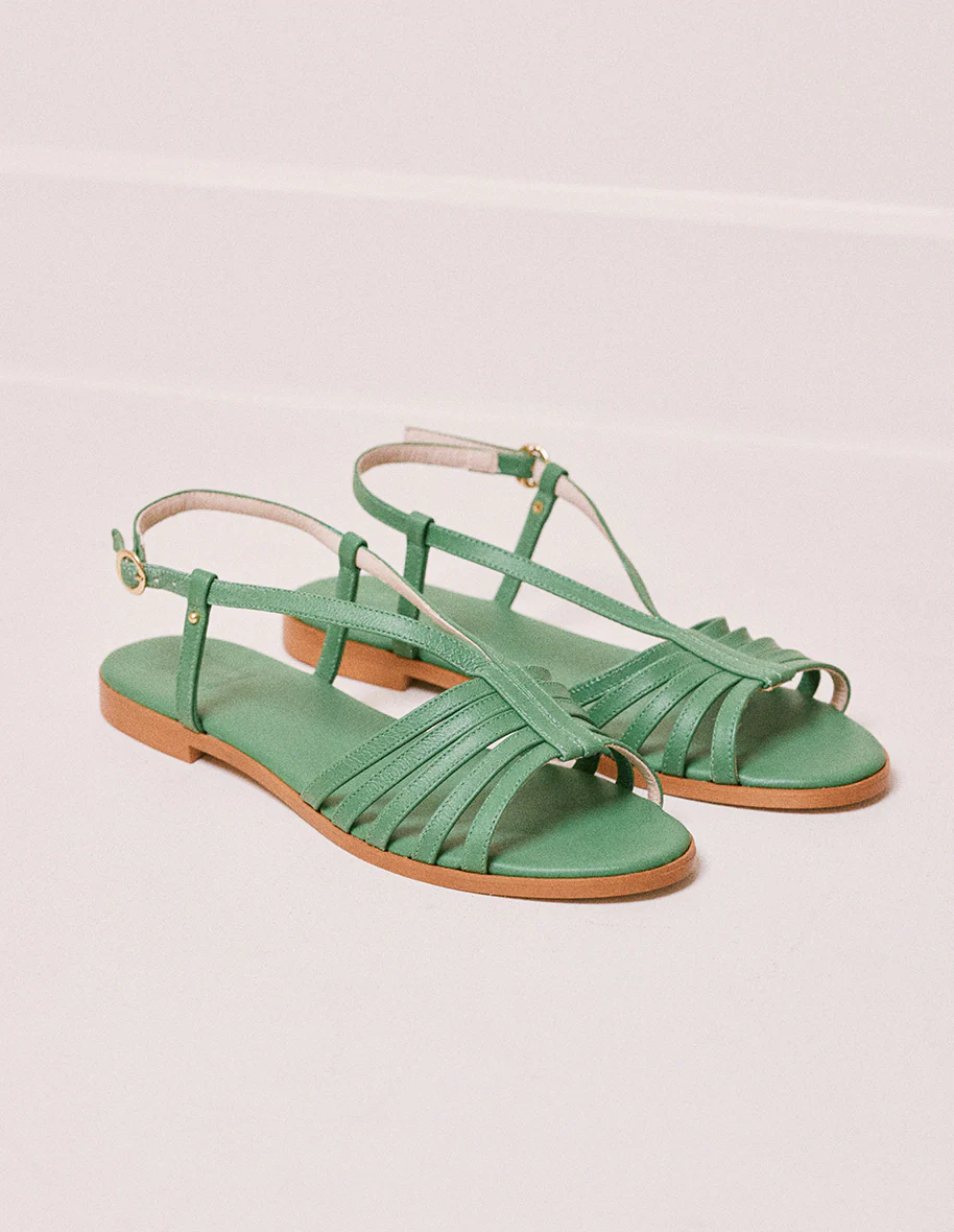 Sandales Ninon B - Cuir vert