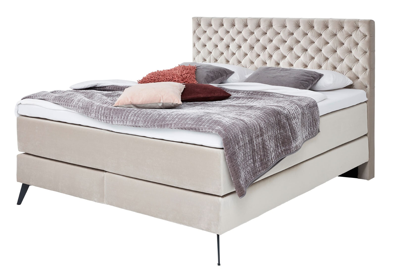Boxspringbett LA MAISON 160 x 200 cm H2 beige