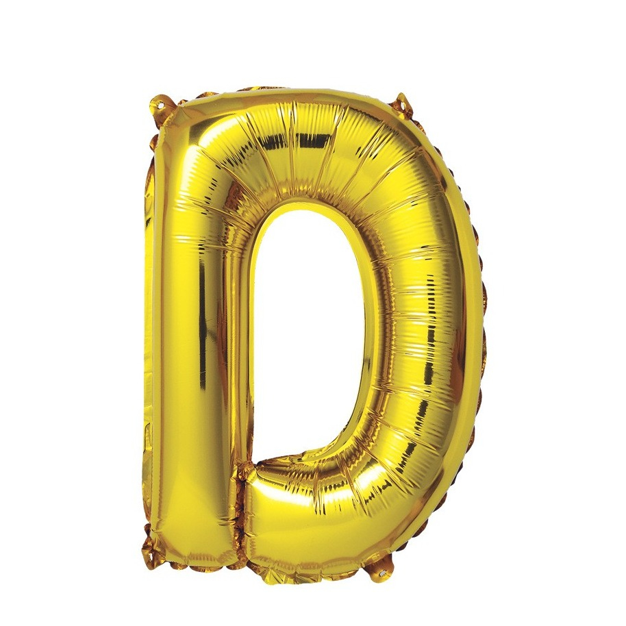 (80cm) Buchstaben Ballon Geburtstags Party Luftballon Folienballon - Buchstabe D / Gold