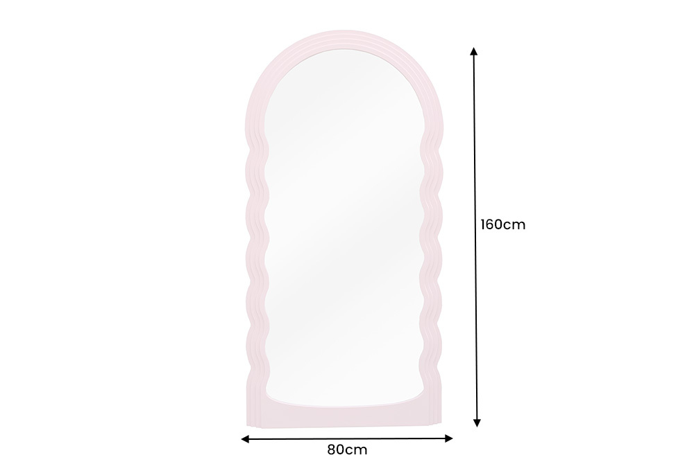 Design Wandspiegel WAVE 160cm rosa
