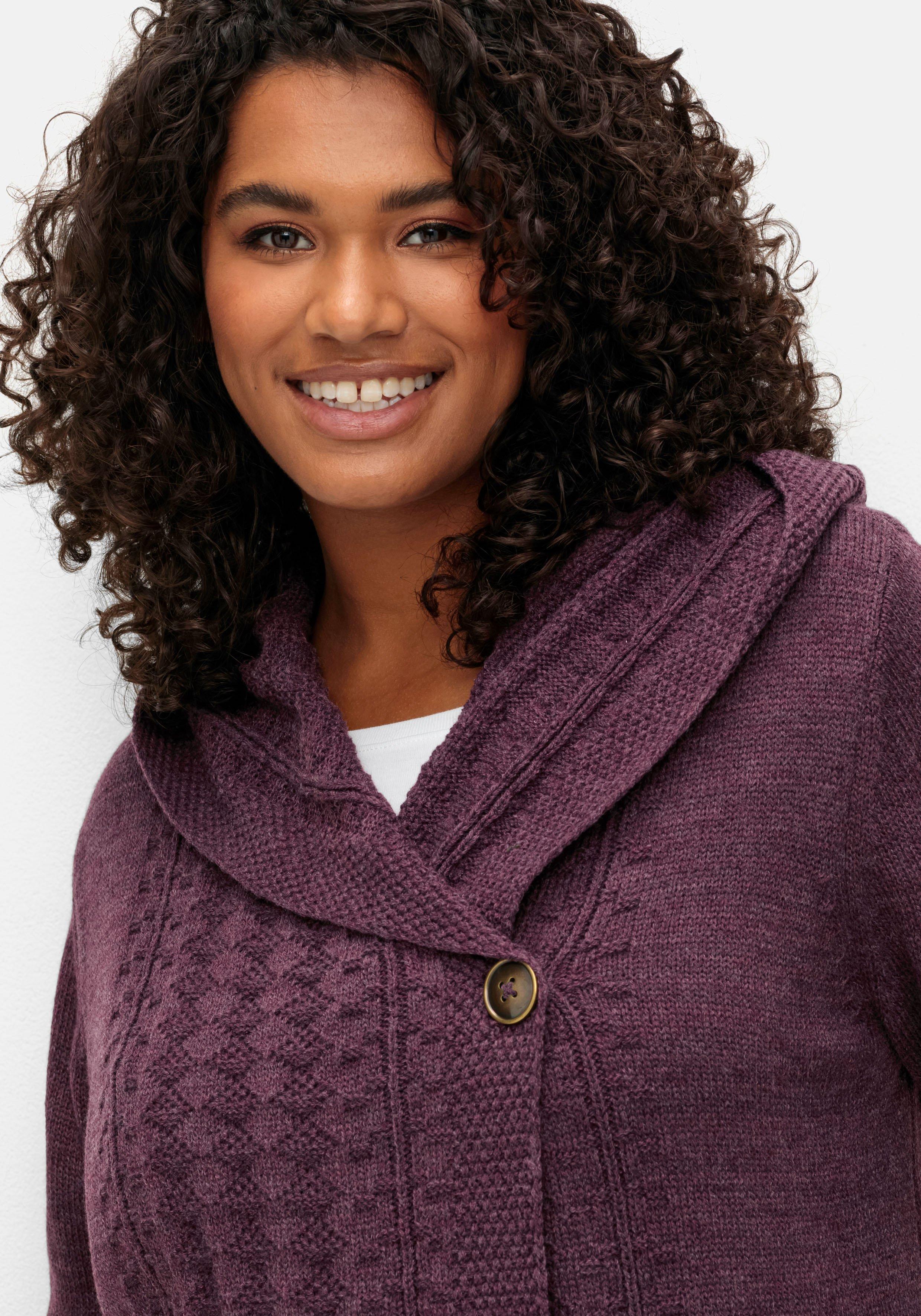 Cardigan mit Kapuze und Knopfverschluss