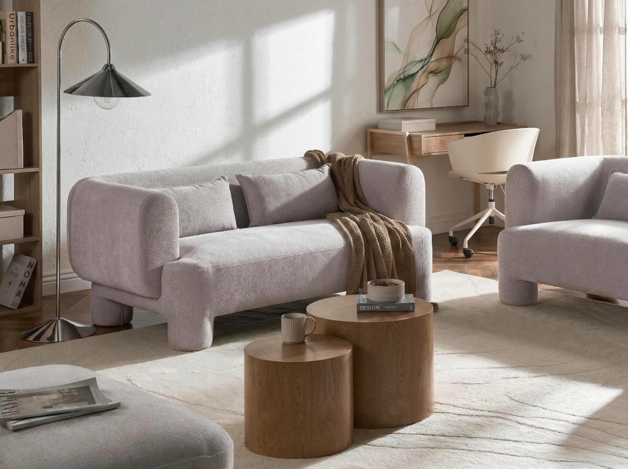Bank 3-zits HOGBO Stof Beige