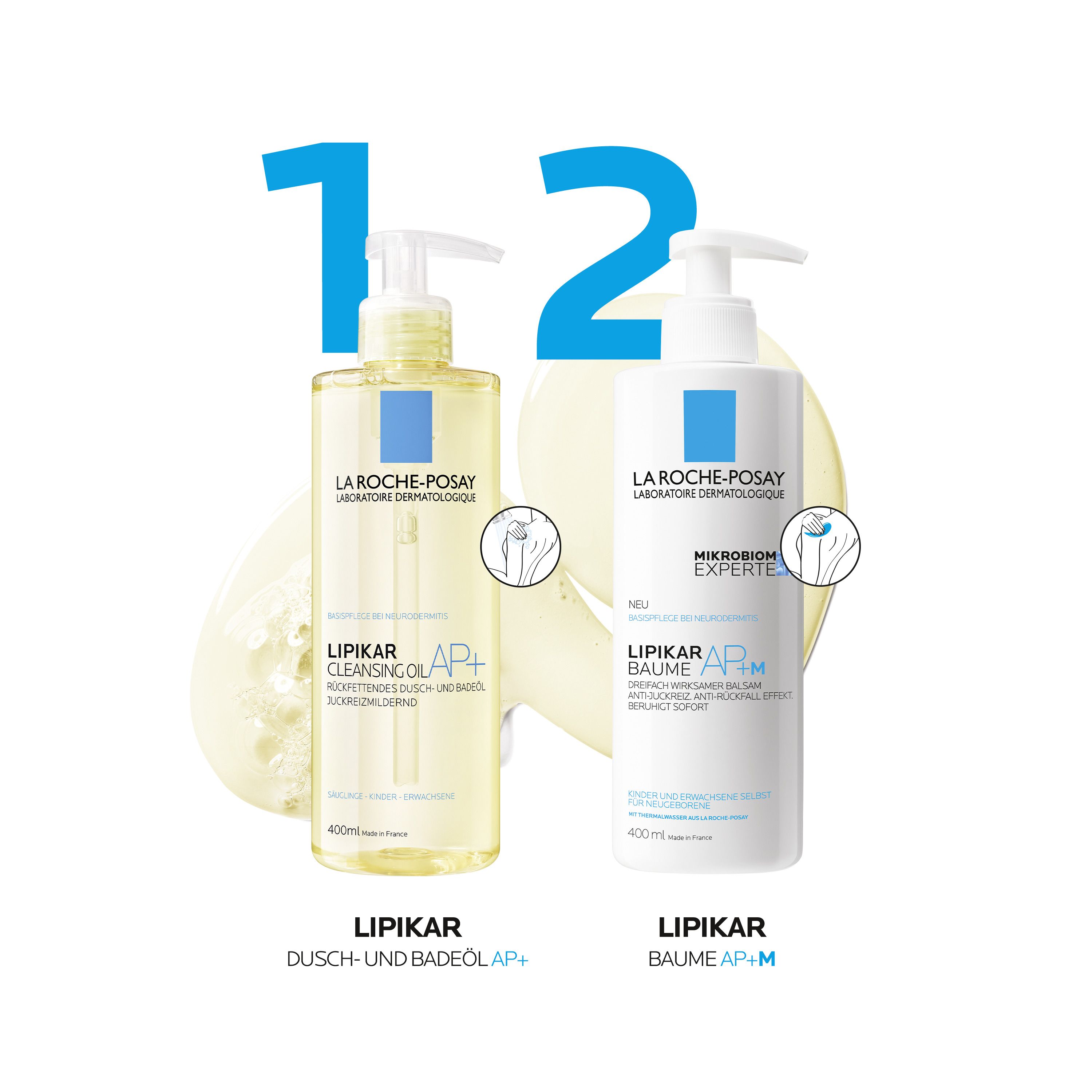 La Roche Posay Lipikar Dusch- und Badeöl AP+ Rückfettendes Duschgel - Badeöl für juckende, trockene und empfindliche Haut