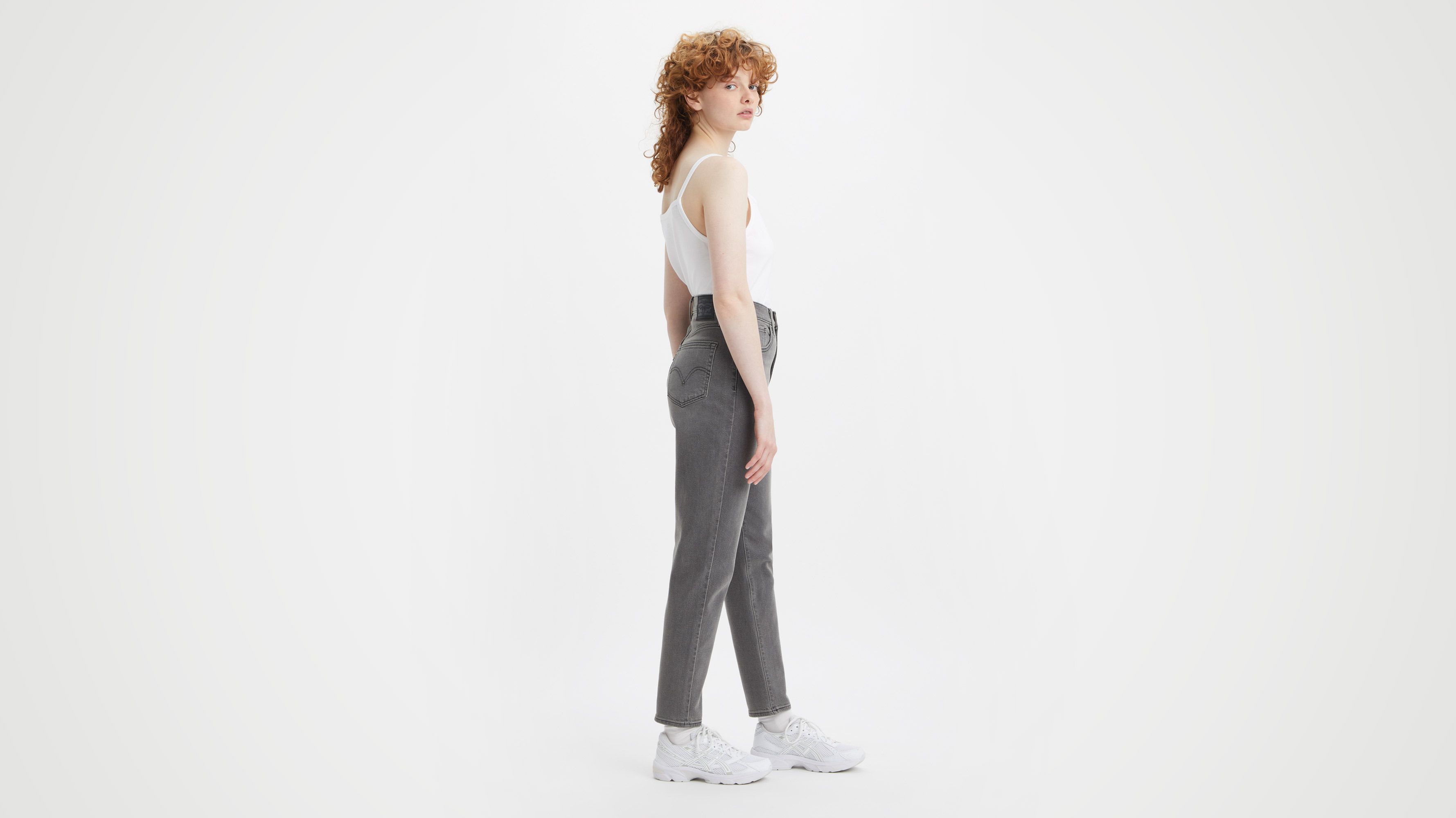 Jean Mom à taille haute - Cosmic Chatter - Gris
