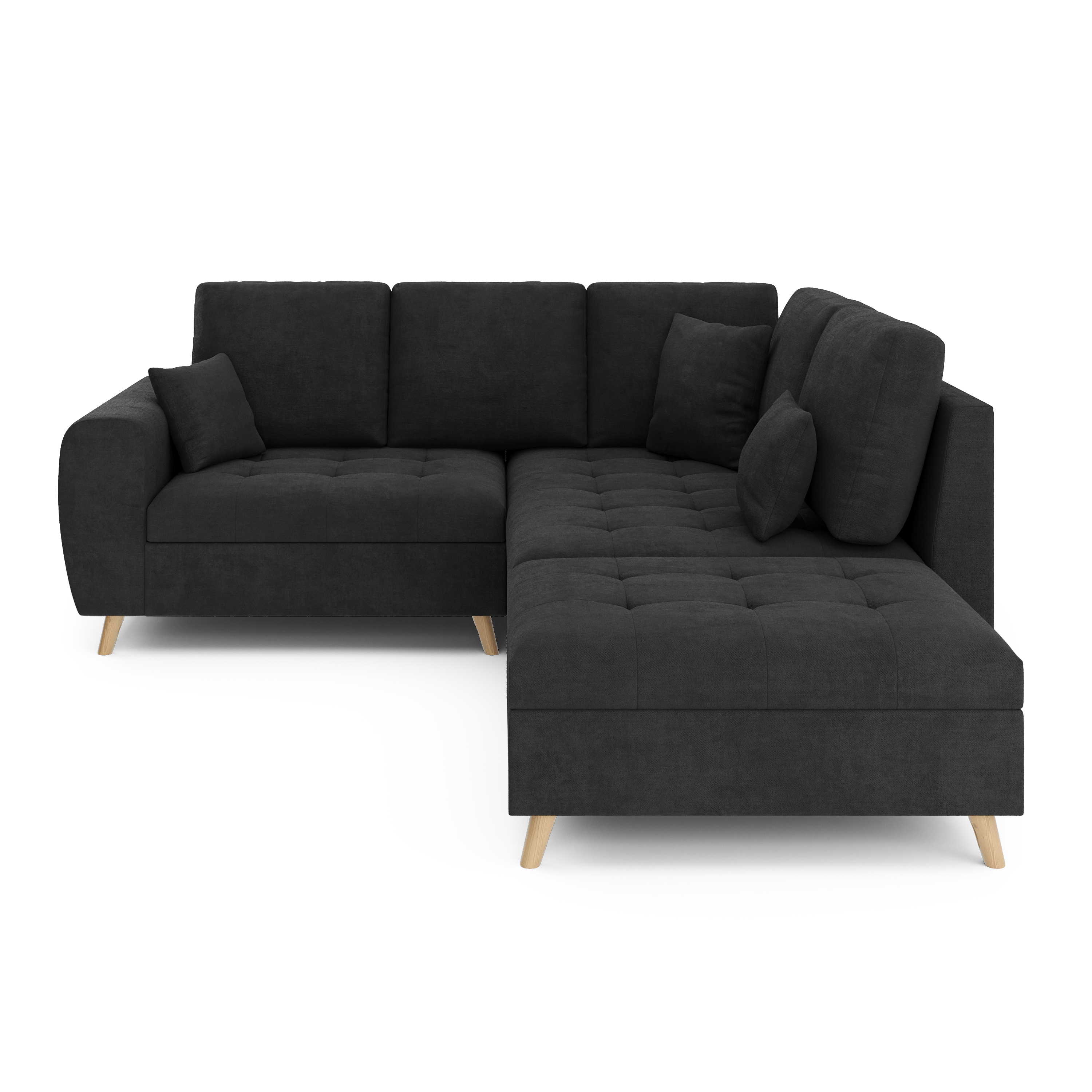 Ecksofa mit Ottomane ISLA rechts anthrazit