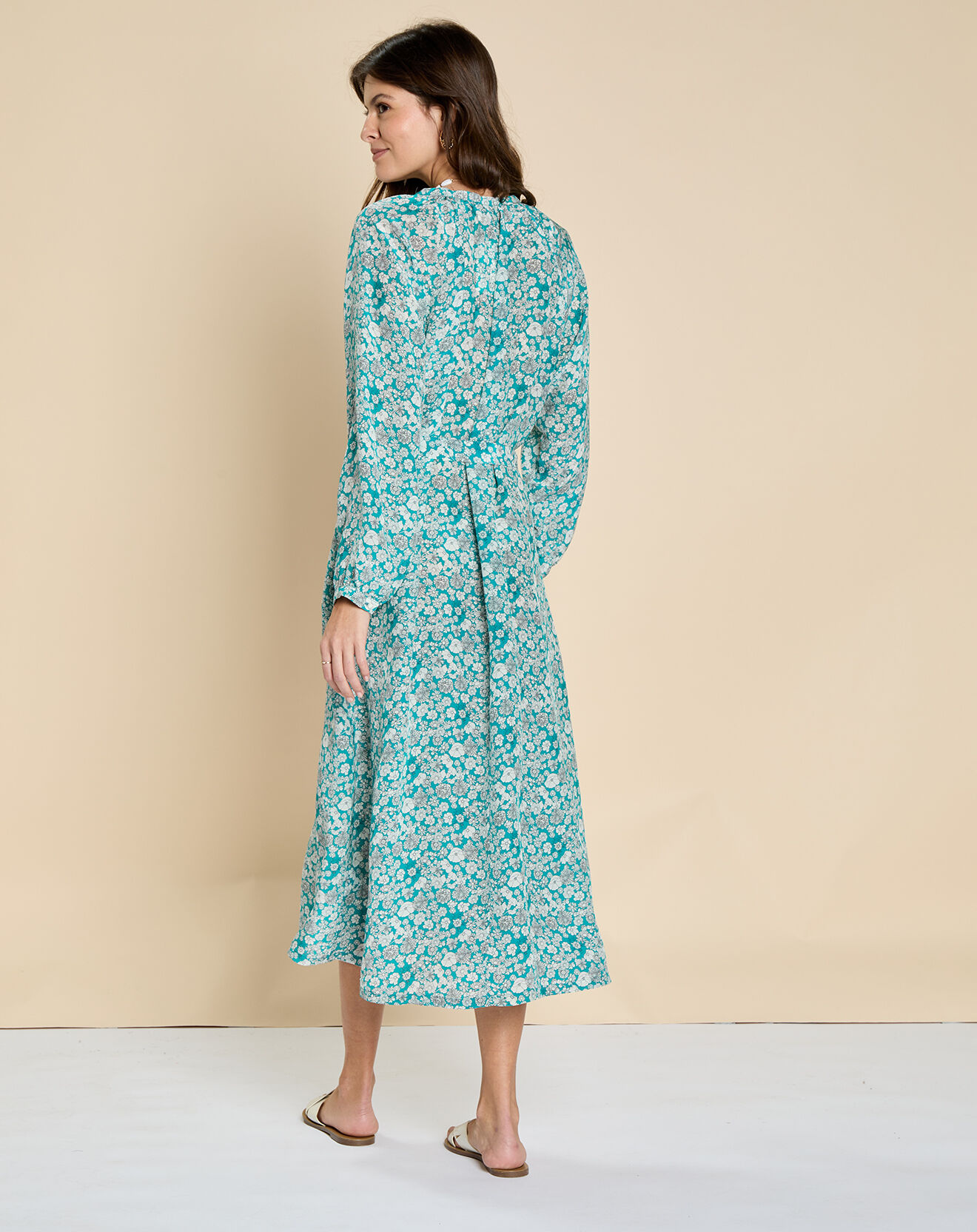 Harris Wilson Robe en Soie mélangée Evi imprimée marguerite turquoise