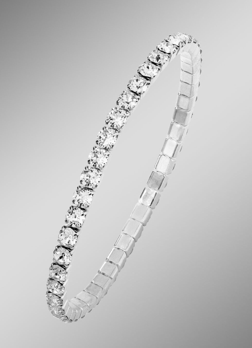 Armband aus Edelstahl mit weissen Kristallen