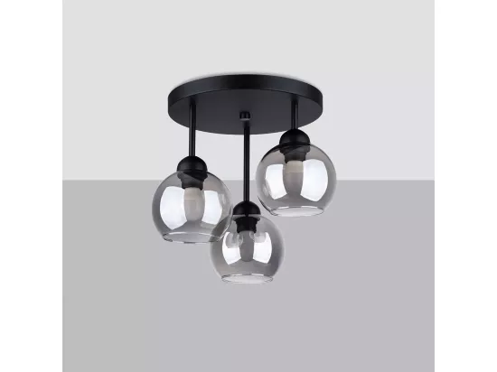Sollux Alino Plafonnier semi-encastré à bras multiples Noir