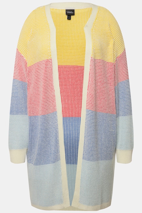 Long-Strickjacke, Oversized, Eggshape, offene Form