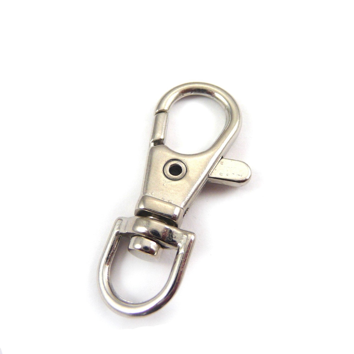 Svingbare spenner lanyard karabinkroker nøkkelring klips nøkkelringer 10 deler Sølv 1 cm