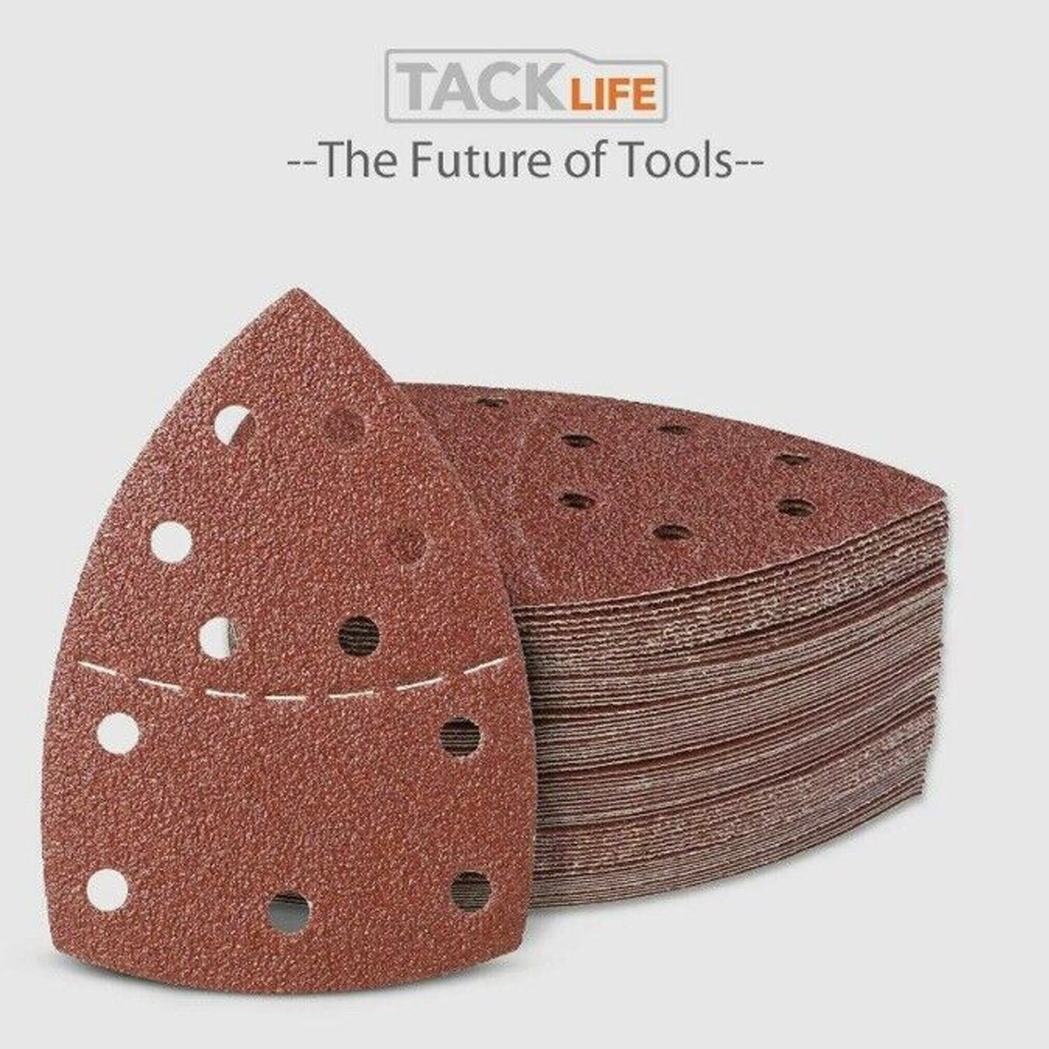 TACKLIFE ASD02C Schleifblätter für Bosch Multischleifer PSM 100A, PSM 200 AES, PSM 18 und alle oszillierenden Multitools Sortiert 10 Stück 40/60/80/120/180/240 Körnung