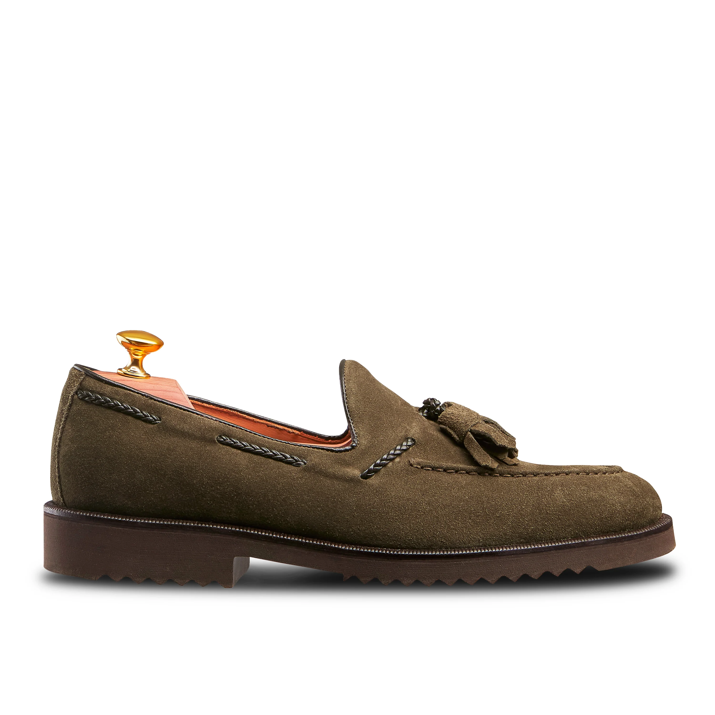 Mocassin à pampille Strano 396 veau velours taupe