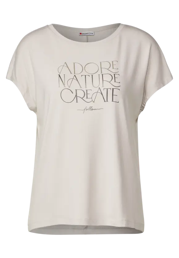 T-Shirt mit Wording - smooth stone sand