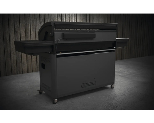 Tenneker® Halo TG-5 U Gasgrill 204,6 x 65,6 x 117 cm 5-pits + zijbrander en achterbrander, gietijzeren rooster, platformsysteem, glazen inzetstuk in het deksel
