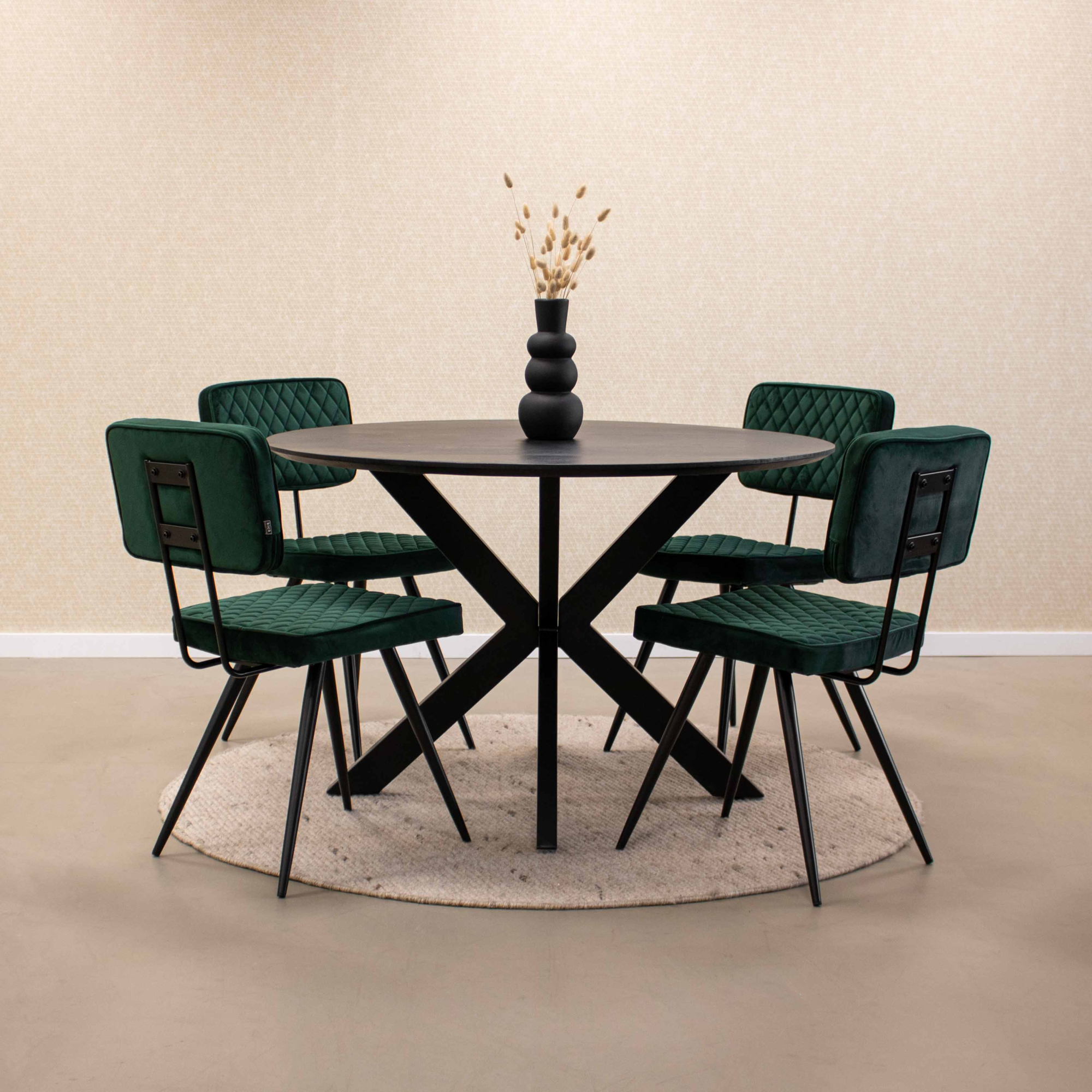Kick tafel Jake - rond 120cm zwart