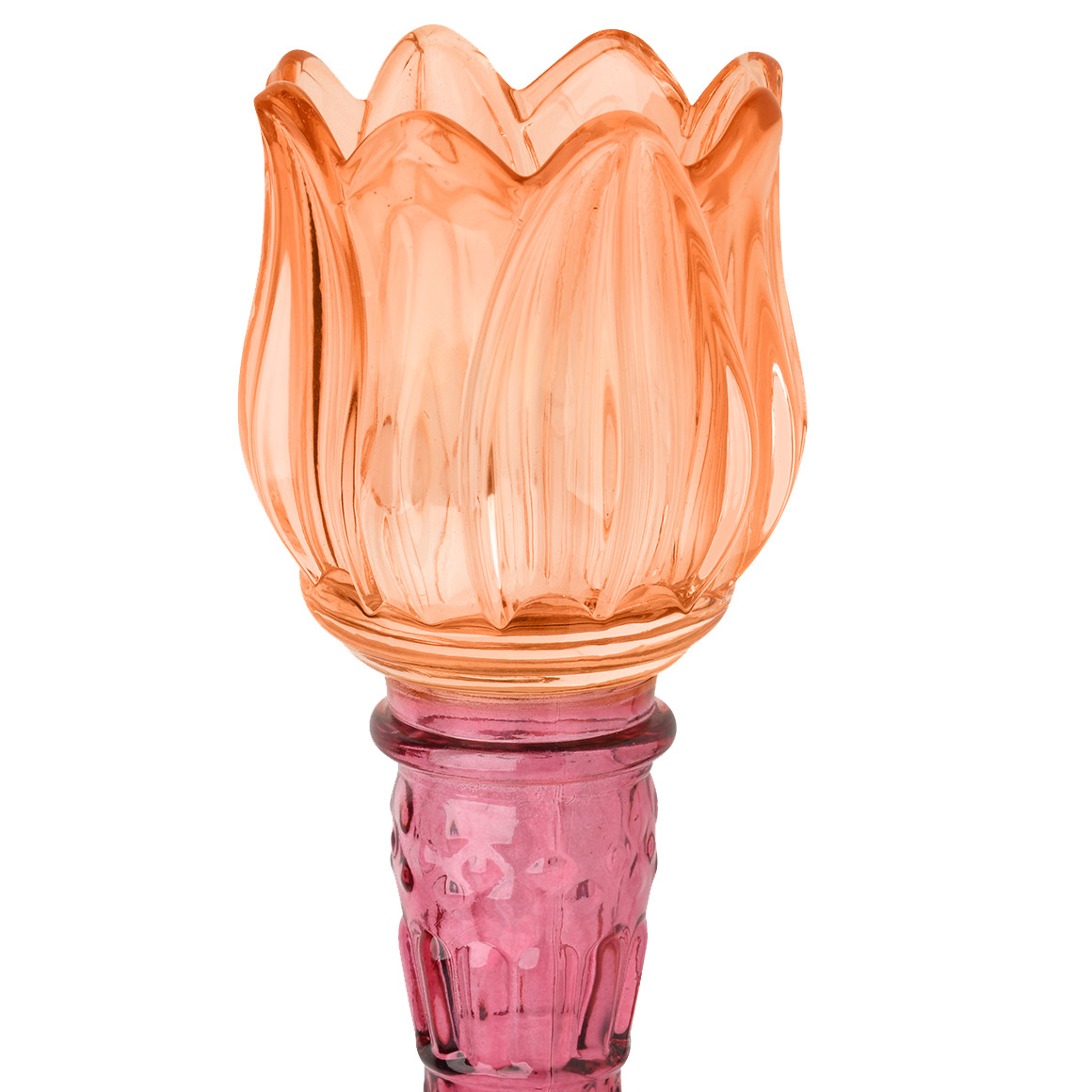 Kerzenhalter in Tulpen-Form pink / orange