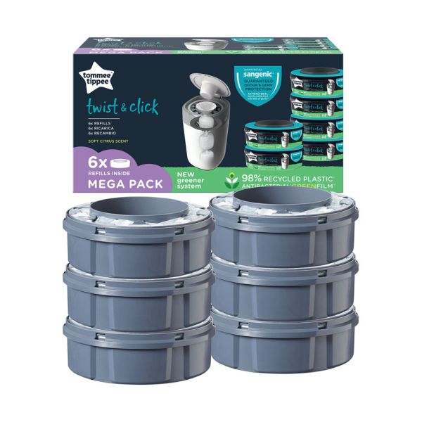 Tommee Tippee Twist & Click Navulcassettes – 6 stuks