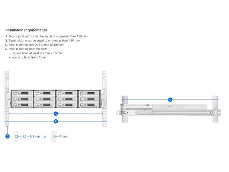 Synology Rackmount-Kit Rail Kit RKS-02 Sliding Schiebeschienenlösungen für die Synology RackStation