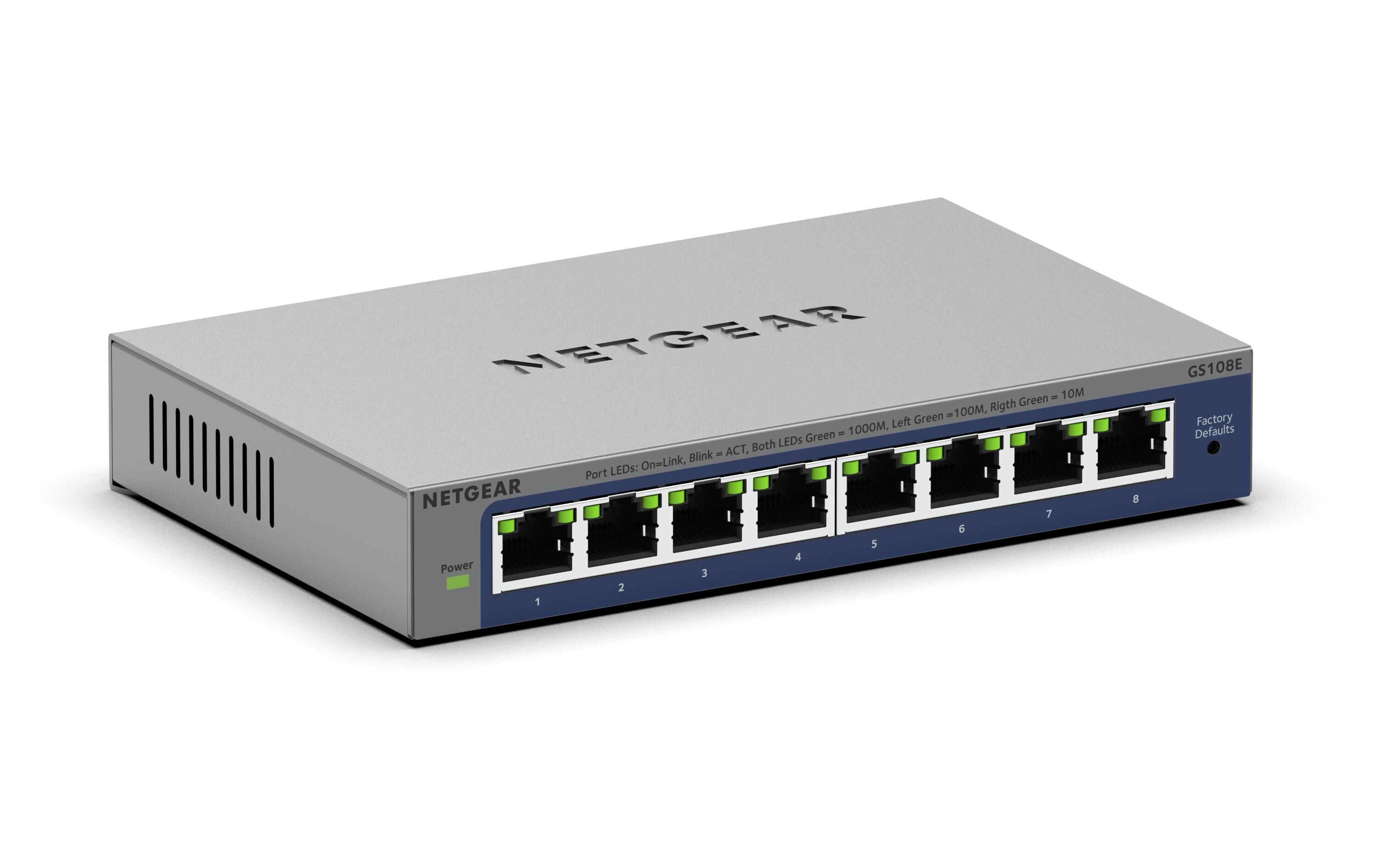 Switch GS108E 8 PortNetgear 8-Port Gigabit Plus Switch