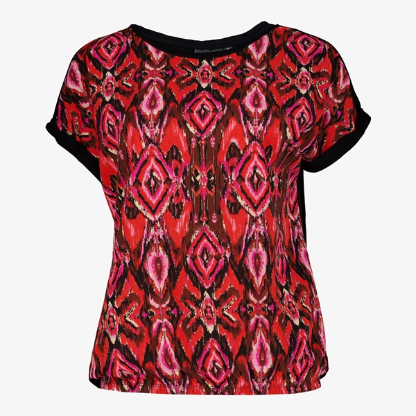 TwoDay dames T-shirt zwart/roze met print