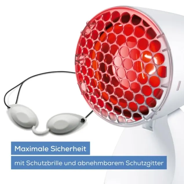 IL 11 Rotlicht Infrarotlampe Lichttherapie für Erkältung und Muskelverspannung inkl. Schutzbrille (61403) - Weiss