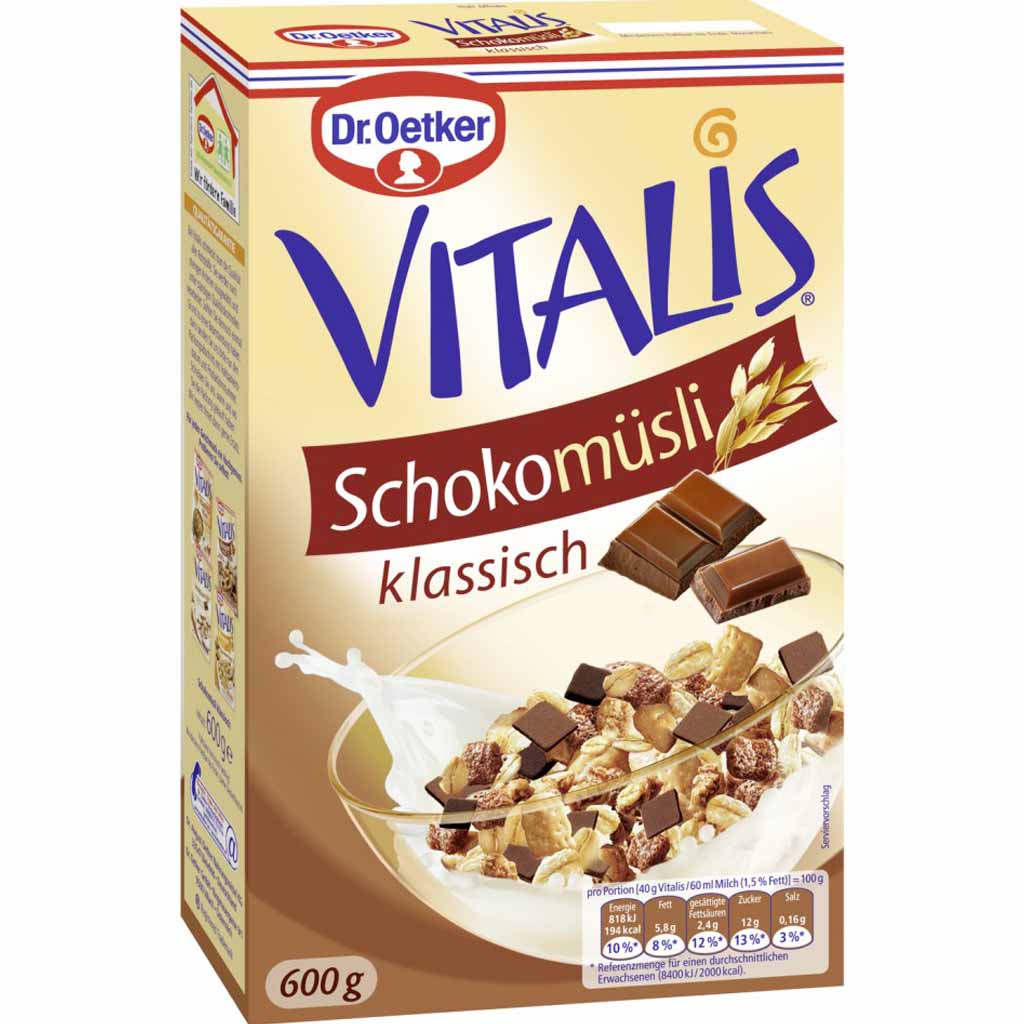 Dr.Oetker VITALIS Schoko Müsli klassisch 600g MHD:30.10.25