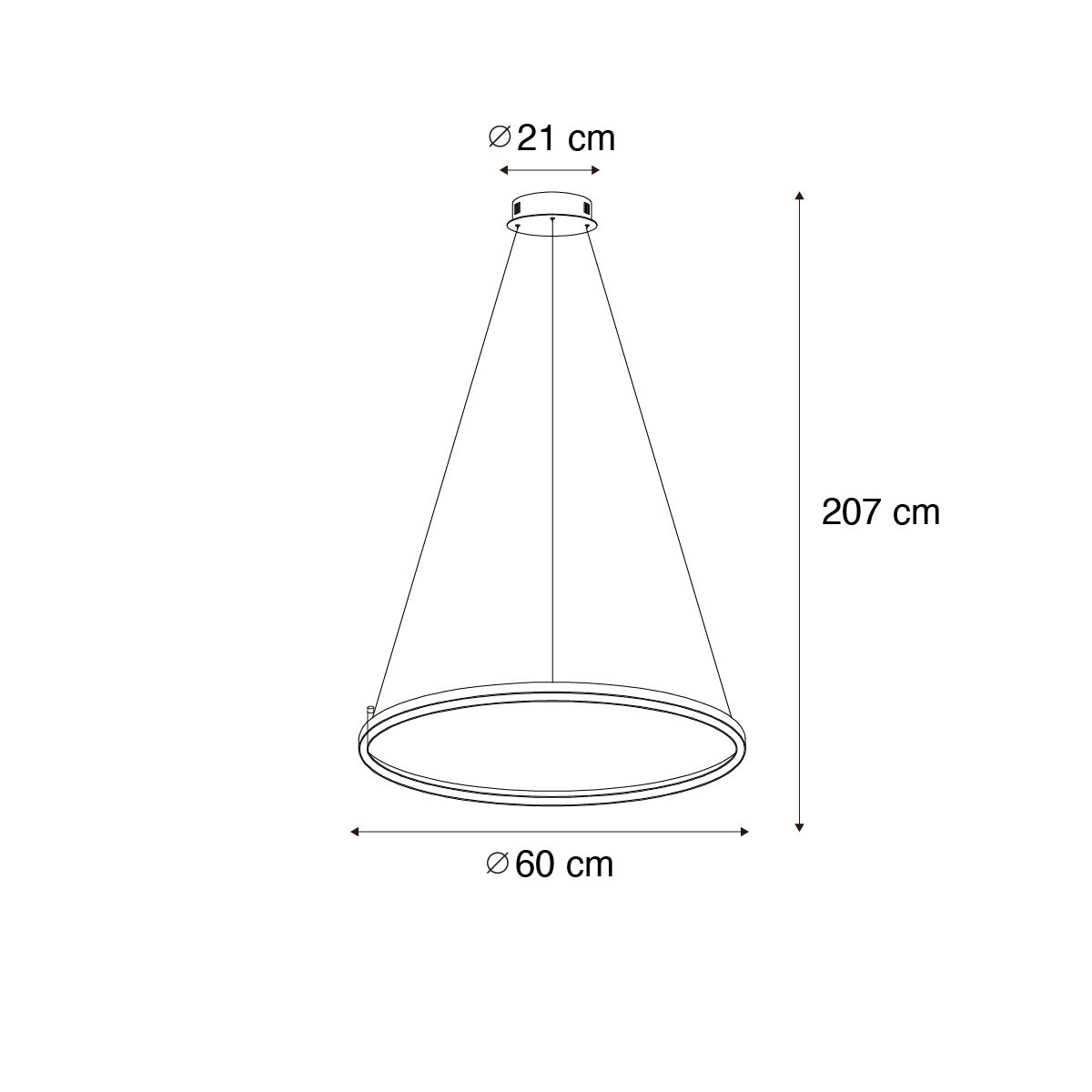 Hanglamp brons 60 cm incl. LED 3-staps dimbaar - Girello