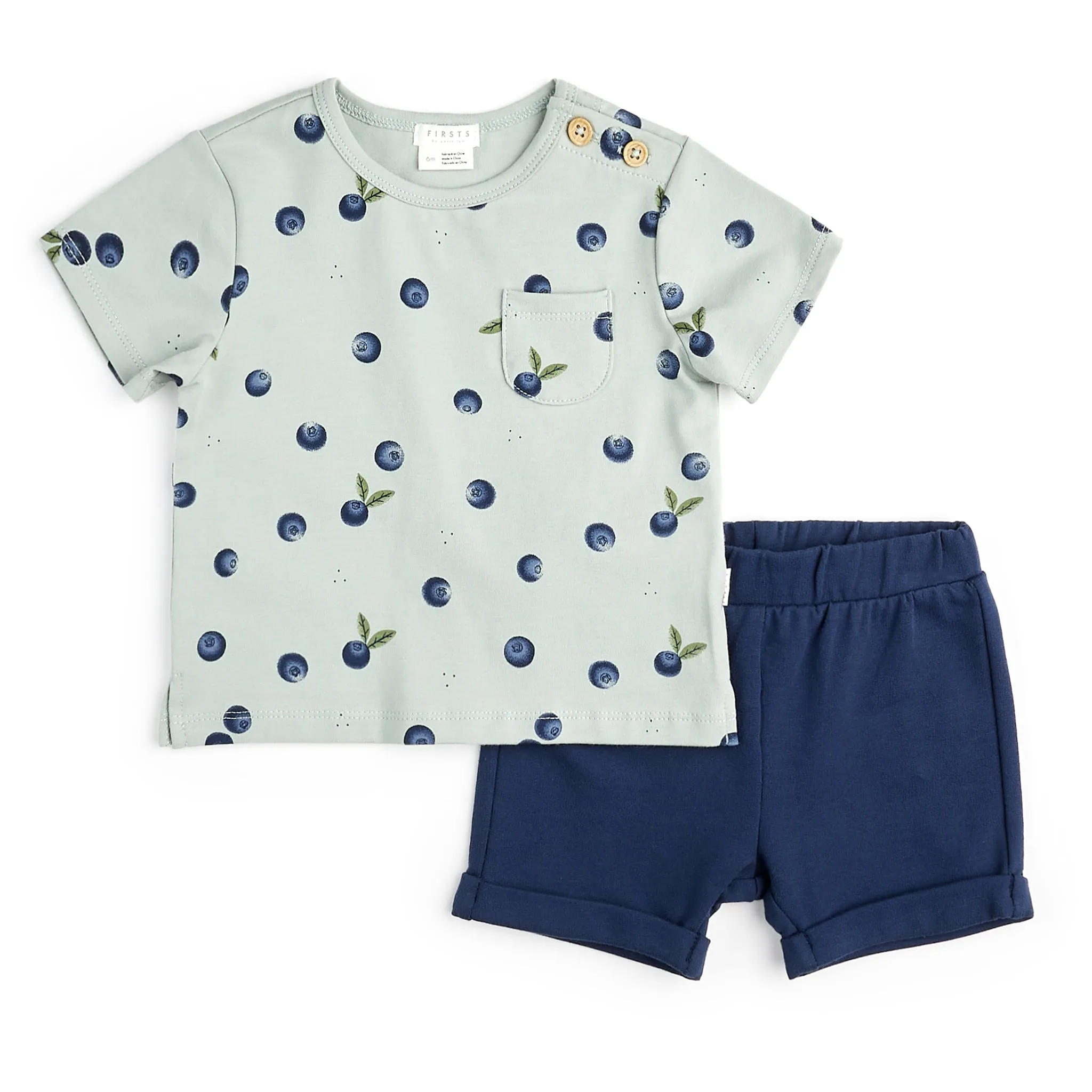 Firsts par Petit Lem Ensemble Short Bleuet 3-24mois